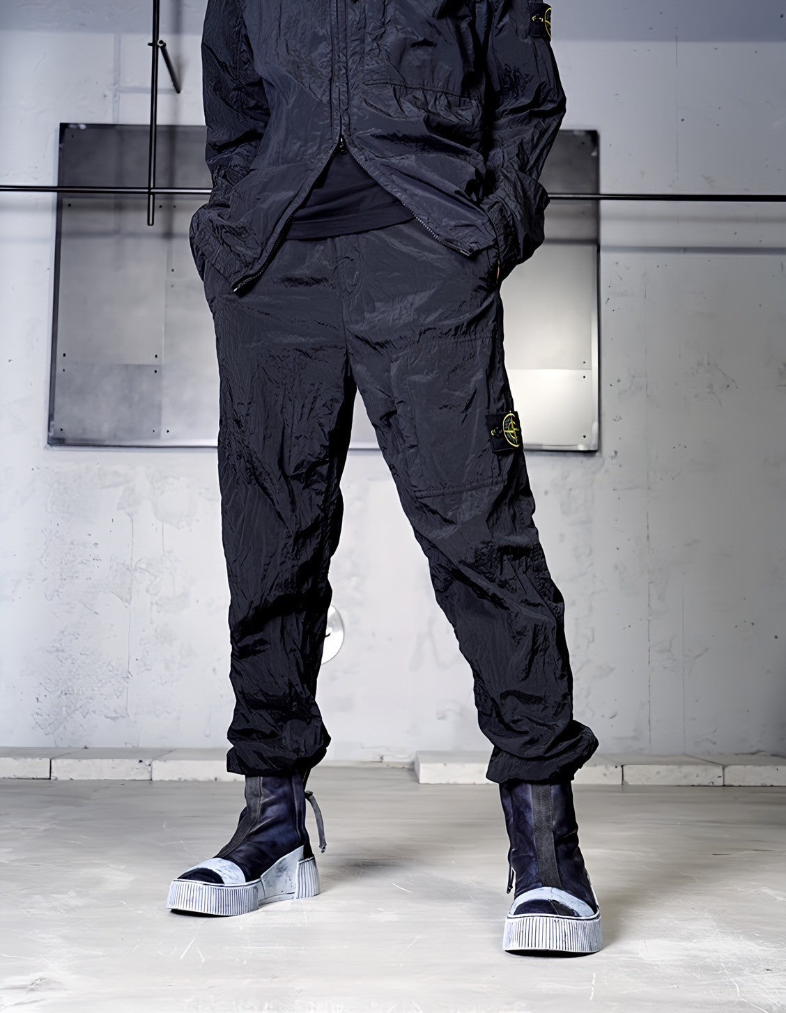 【STONE ISLAND】, NYLON METAL CARGO RIB PANTS