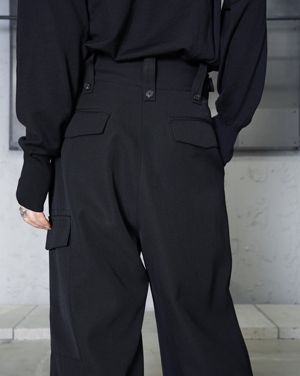 SUBLATIONS】 HEAVY WOOL GABARDINE GURKHA CARGO PANTS-Amanojak.