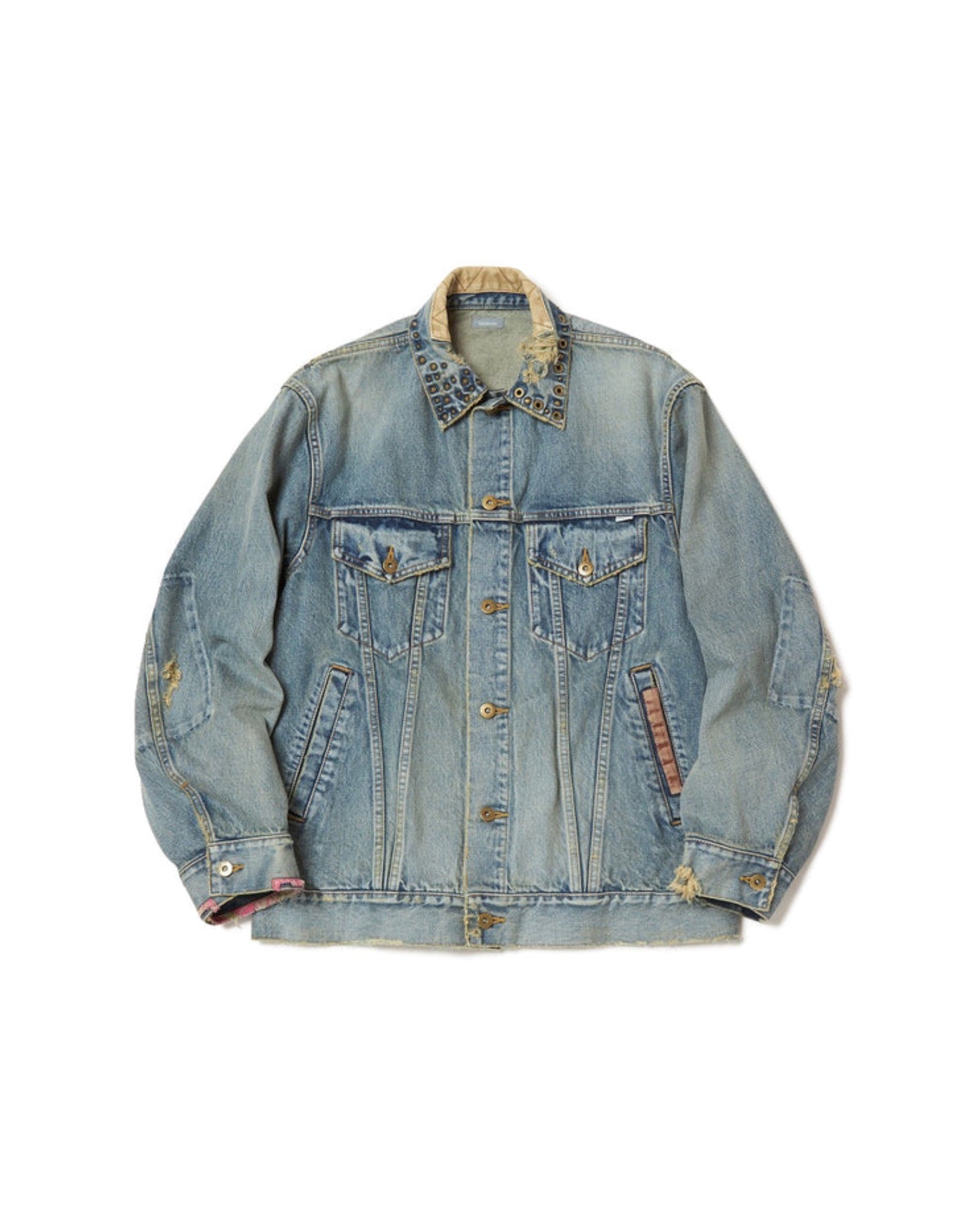 kolor / BEACON(カラービーコン)STUDS DAMAGE DENIM JACKET -Amanojak.