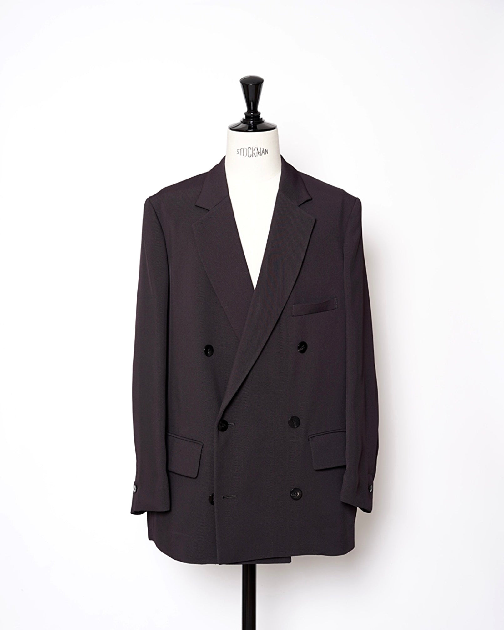 OVERCOAT(オーバーコート)-DROPPED SHOULDER DOUBLE BREASTED JACKET WITH NOTCHED  LAPEL -Amanojak.