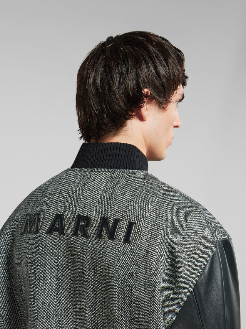 MARNI(マルニ)-LAMB LEATHER/WOOL BACK LOGO AWARD JACKET -Amanojak.