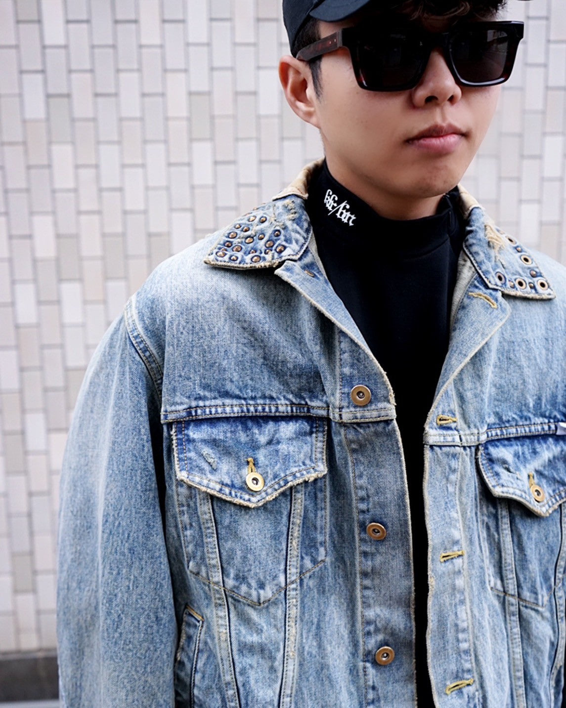 kolor / BEACON(カラービーコン)STUDS DAMAGE DENIM JACKET -Amanojak.