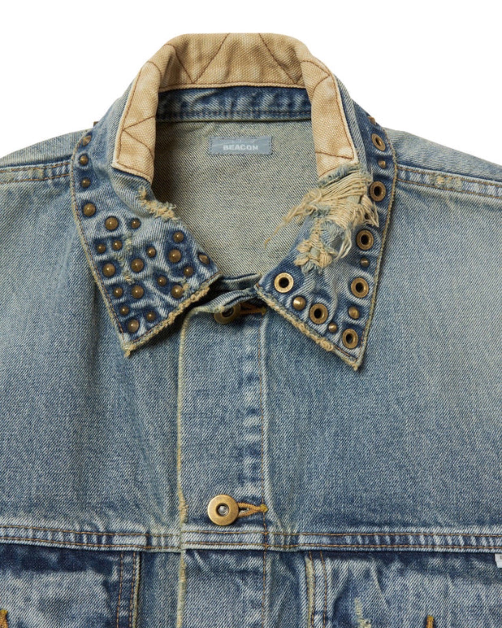 kolor / BEACON(カラービーコン)STUDS DAMAGE DENIM JACKET -Amanojak.