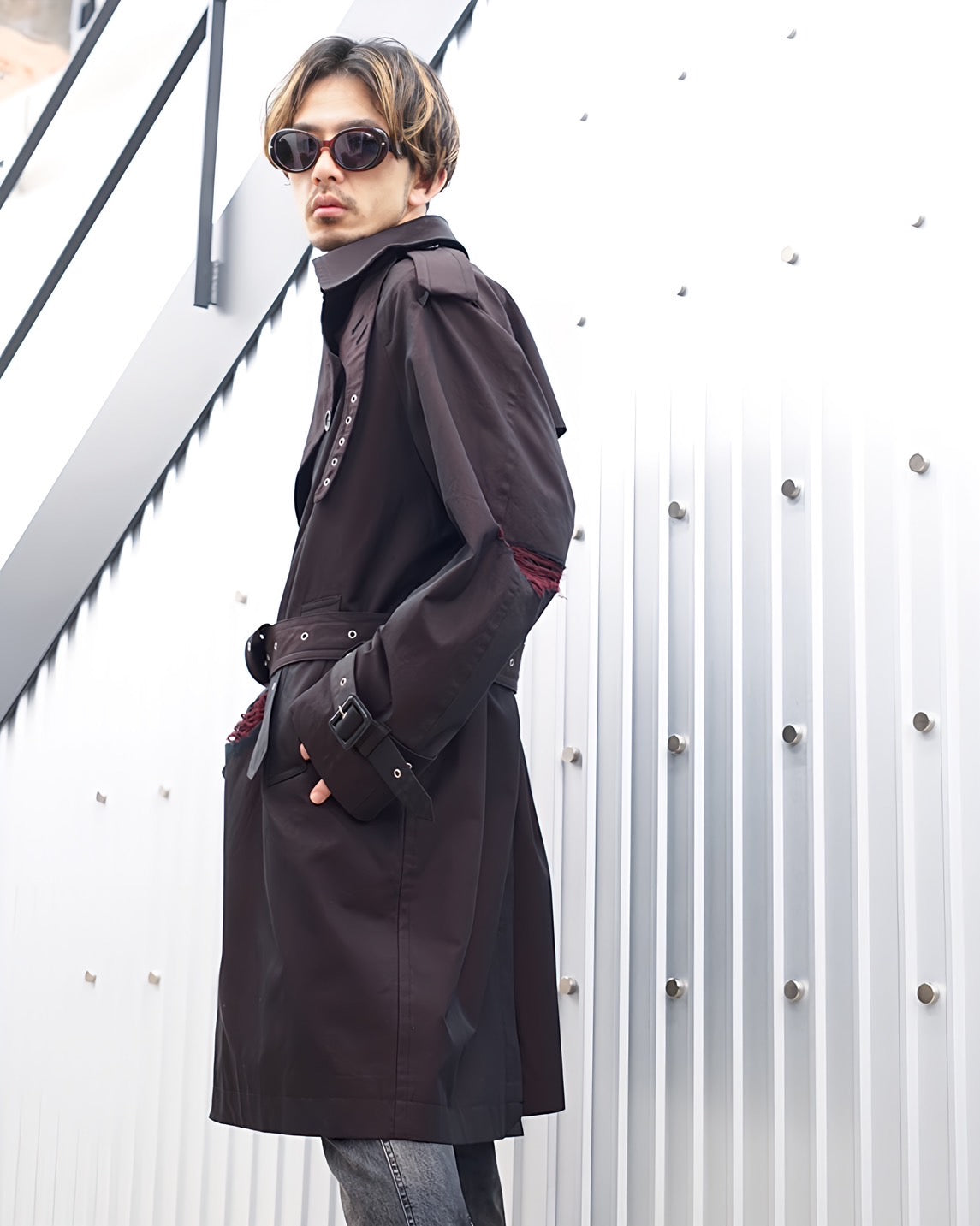 TAKAHIROMIYASHITA THE SOLOIST(タカヒロミヤシタ ザ ソロイスト)- back gusset sleeve double  breasted trench coat.- Amanojak.