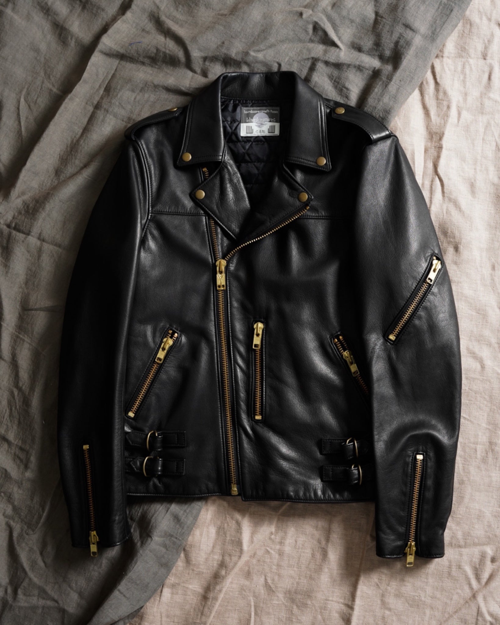 blackmeans(ブラックミーンズ)-COW LEATHER MOTORCYCLE JACKET with 