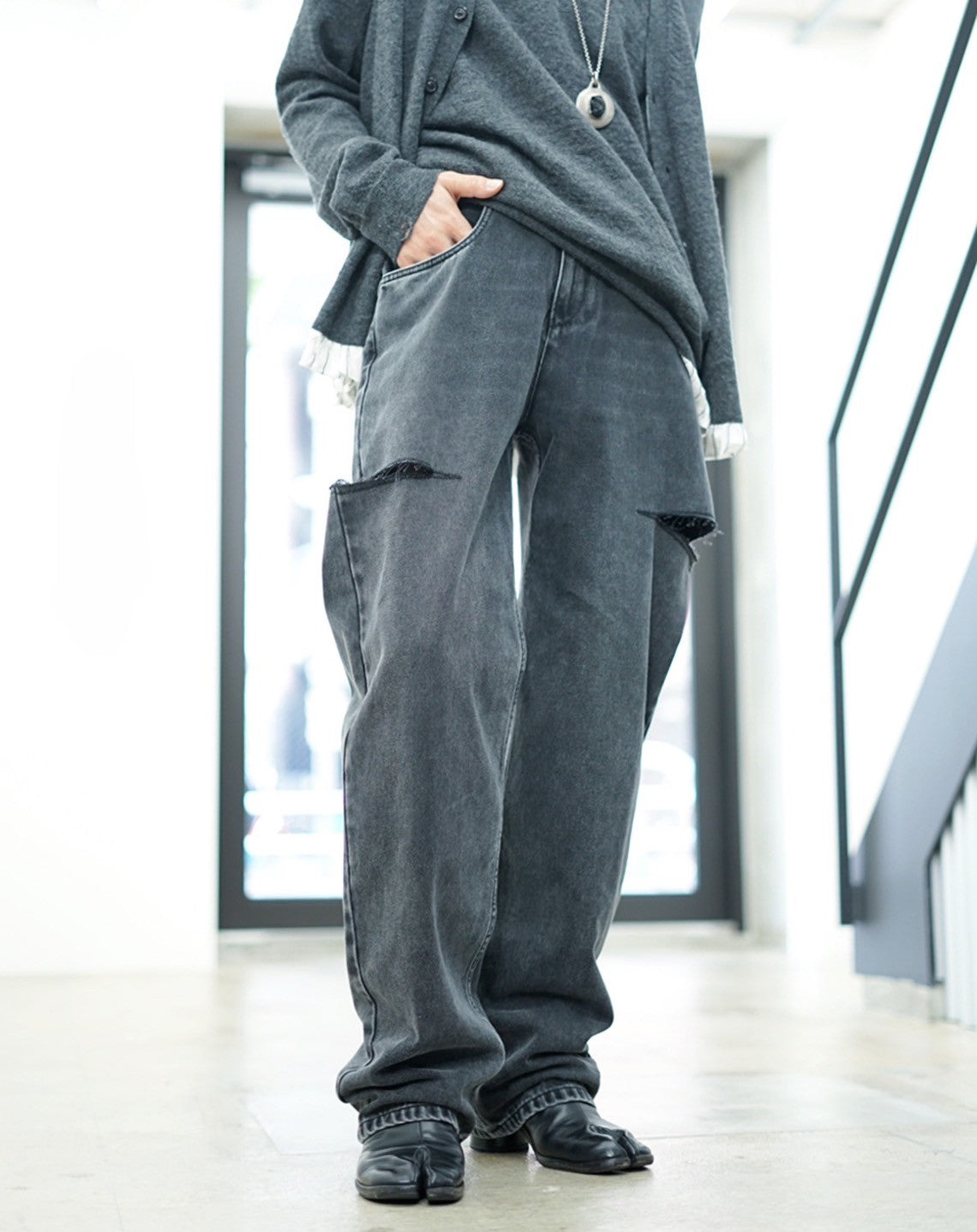 【Maison Margiela 1】, CUT OUT, DENIM PANTS