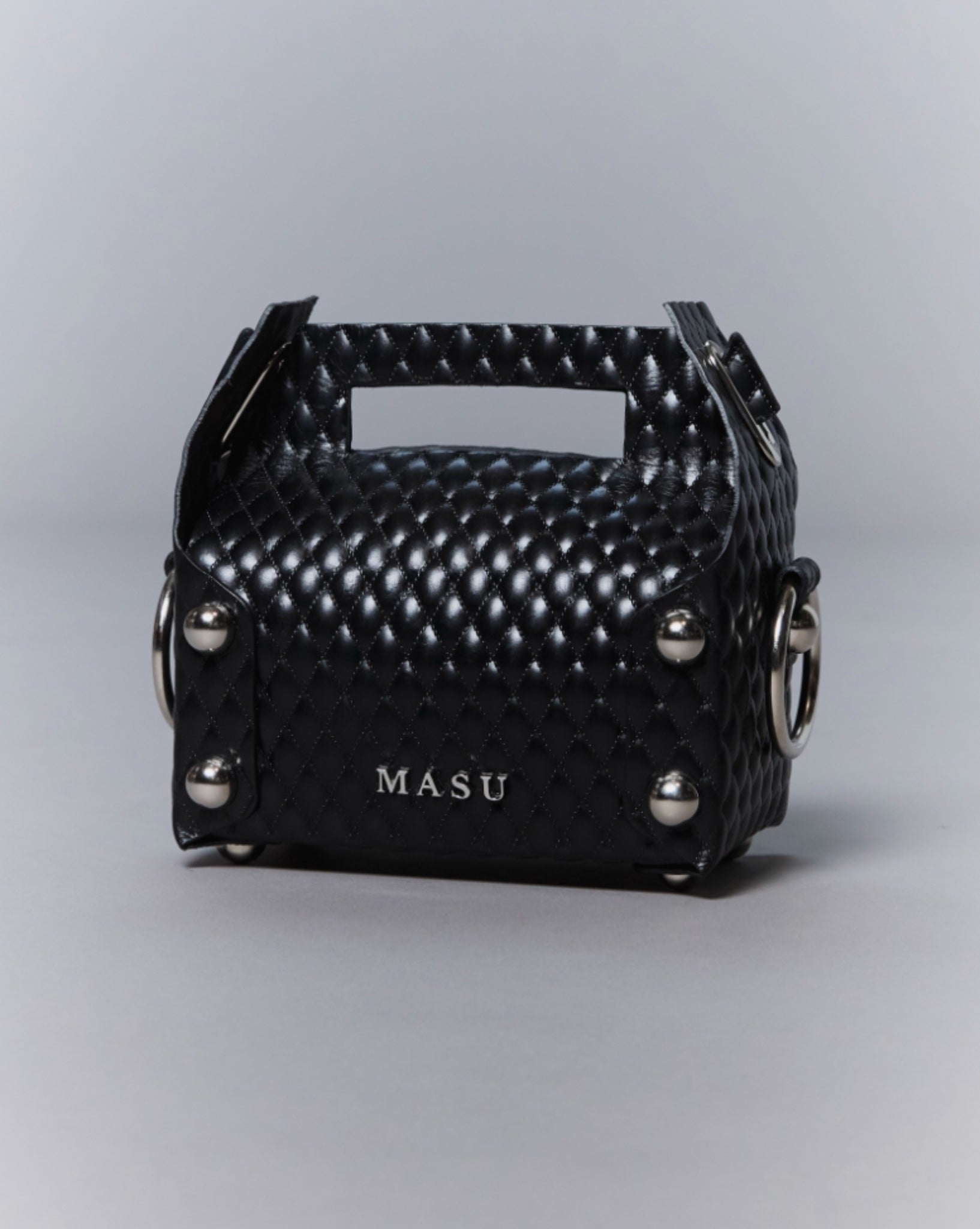 MASU LEATHER CAKE MINI BAG - FW24 NAVY