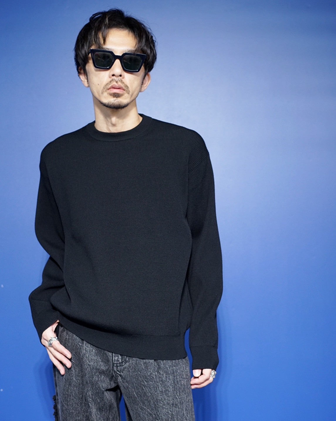 【BATONER】, SUPER HIGH TWIST WOOL CREW NECK